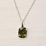 Moldavite cut necklace silver Ag 925 MIX1