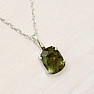 Moldavite cut necklace silver Ag 925 MIX1