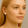 0478 Silver earrings 8 mm WHITE PEARL