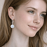 33587 Silver dangle earrings 22 mm WHITE CRYSTAL