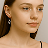8818 Silver hoop earrings 26 mm CRYSTAL FLOWER