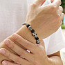 Teschio Nero – mens steel bracelet with agate, jasper and skull