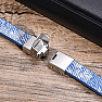 Mens leather blue bracelet Cong Blue silver decor