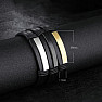 Men's leather bracelet Open Sky Elegance black decor