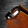 Men's leather bracelet Open Sky Elegance black decor