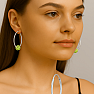 9556 Silver 25 mm CIRCLES with glittering Peridot ball