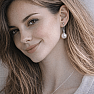 29590 Silver dangle earrings with 8 mm pearl