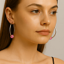 0387 Silver 25 mm CIRCLES with glittering Rosé ball