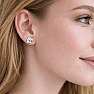 10031611 Silver stud earrings with zircon Unicorn