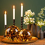 Metal candle holder for table candles Black 17 cm