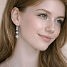 33587 Silver dangle earrings 26 mm WHITE CRYSTAL