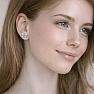 33602 Silver earrings with zircons BUTTERFLY