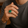 1004 Mens silver ring with malachite