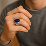1005 Mens silver ring Lapis lazuli