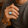 1011 Mens Silver Ring with larimar