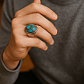 1013 Mens silver ring with turquoise