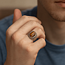 1019 Mens silver ring with tigers eye
