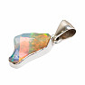 Ethiopian opal raw pendant silver Ag 925 P1059