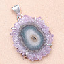 Amethyst cut stalactite pendant silver Ag 925 P1068
