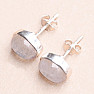Rainbow moonstone earrings, silver Ag 925 E1155