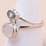 Moonstone rainbow ring silver Ag 925 KO138