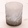 Glass candle holder for tealights, gray