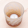 Glass candle holder for tealights, brown