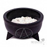 Incense stick holder black bowl with pentagram
