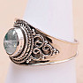 Moonstone rainbow green ring silver Ag 925 15546
