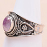 Moonstone rainbow pink ring silver Ag 925 15576