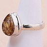 Sagenite crystal with rutile ring silver Ag 925 KO159