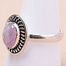 Moonstone rainbow pink ring silver Ag 925 17590