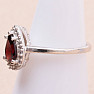 Garnet cut ring silver Ag 925 KO190