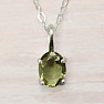 Moldavite cut necklace silver Ag 925 MIX2