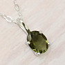Moldavite cut necklace silver Ag 925 MIX2