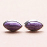 Charoite earrings stones silver Ag 925 E202
