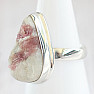 Tourmaline rubellite in crystal raw ring silver Ag 925 R226