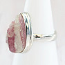 Tourmaline rubellite in crystal raw ring silver Ag 925 R249