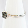 Diamond natural raw ring silver Ag 925 R283