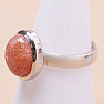 Sun stone ring silver Ag 925 KO293
