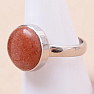 Sun stone ring silver Ag 925 KO294