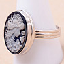 Agate Cameo ring silver Ag 925 KO295