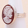 Agate Cameo ring silver Ag 925 KO298