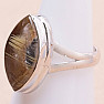 Sagenite crystal with rutile ring silver Ag 925 31351