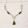 Vltavín, Herkimer diamond and meteorite necklace silver Ag 925 LOT32