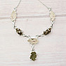Vltavín, Herkimer diamond and meteorite necklace silver Ag 925 LOT33