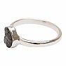 Diamond natural raw ring silver Ag 925 R333