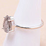 Crystal with tourmaline silver ring Ag 925 33659