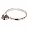Diamond natural raw ring silver Ag 925 R359