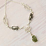 Vltavín, Herkimer diamond and meteorite necklace silver Ag 925 LOT36
